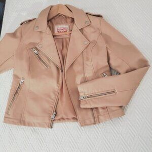 Rare Levis Strauss Limited Edition Tan Faux Leather Moto Jacket